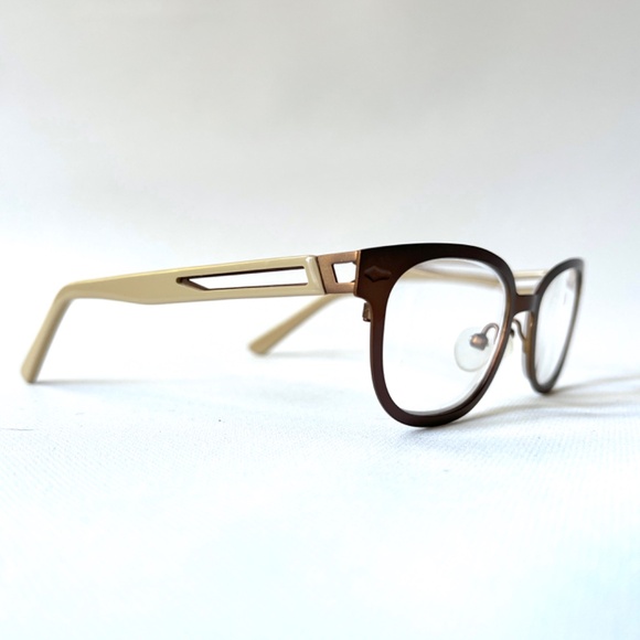 Vintage Reading Glasses +1.25 Copper Square Hipster Horn Rimmed Unisex Readers - Picture 7 of 11